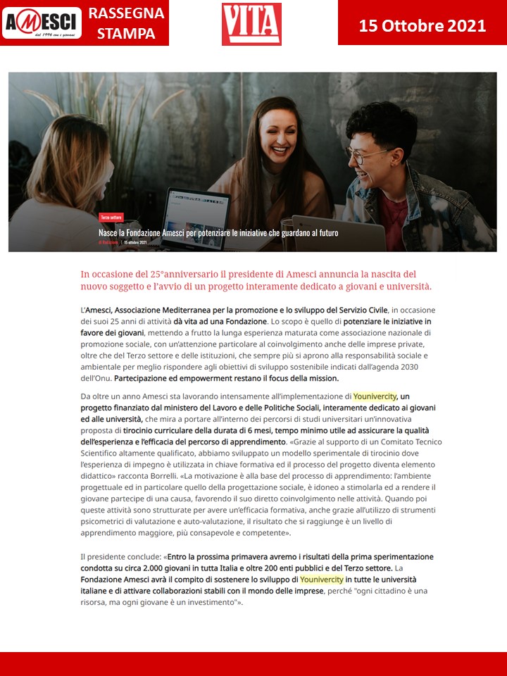 ARTICOLO VITA RASSEGNA